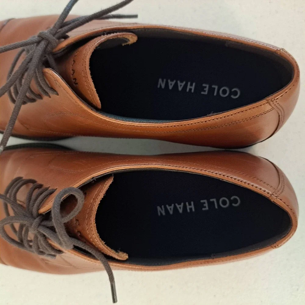 Cole Haan Grand 360 Cap Toe Oxford Mens 10.5 British Tan Leather 1267-2037